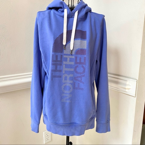 The North Face Periwinkle Blue Graphic Pullover Hoodie Size M - Picture 12 of 12